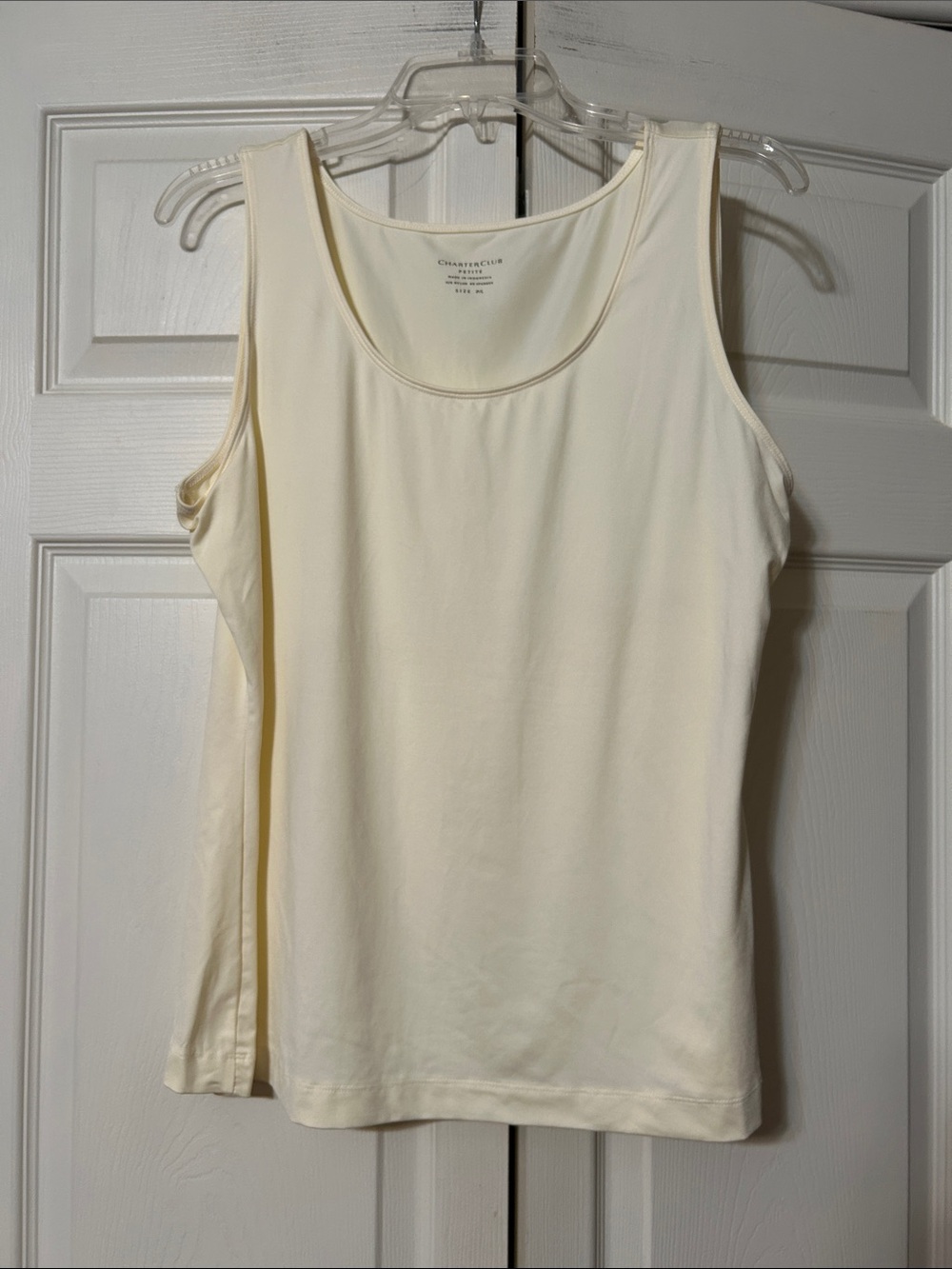 Charter Club - Pet. Large - Cream/Vanilla Bean- Scoop Neck -Core Tank